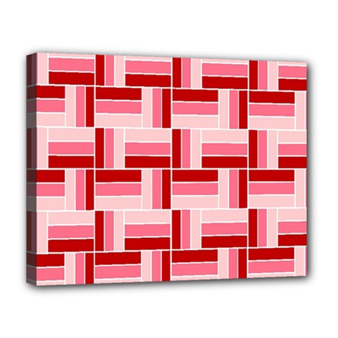 Pink Red Burgundy Pattern Stripes Canvas 14  X 11  by Amaryn4rt