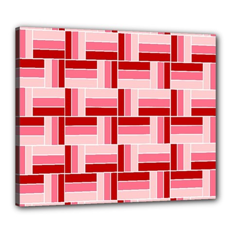 Pink Red Burgundy Pattern Stripes Canvas 24  X 20  by Amaryn4rt