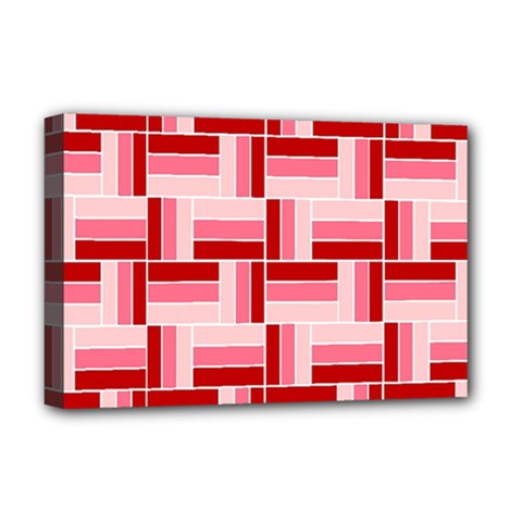 Pink Red Burgundy Pattern Stripes Deluxe Canvas 18  X 12  