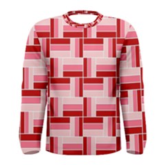 Pink Red Burgundy Pattern Stripes Men s Long Sleeve Tee