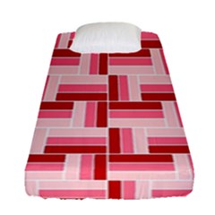 Pink Red Burgundy Pattern Stripes Fitted Sheet (single Size)