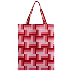 Pink Red Burgundy Pattern Stripes Zipper Classic Tote Bag by Amaryn4rt