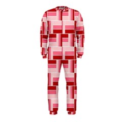 Pink Red Burgundy Pattern Stripes Onepiece Jumpsuit (kids)