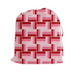 Pink Red Burgundy Pattern Stripes Drawstring Pouches (xxl) by Amaryn4rt