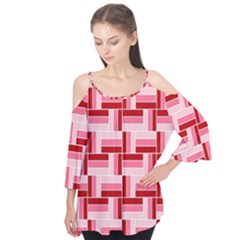 Pink Red Burgundy Pattern Stripes Flutter Tees