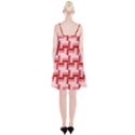 Pink Red Burgundy Pattern Stripes Spaghetti Strap Velvet Dress View2