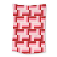 Pink Red Burgundy Pattern Stripes Small Tapestry