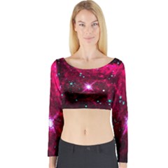 Pistol Star And Nebula Long Sleeve Crop Top