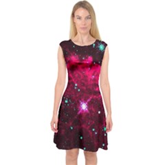 Pistol Star And Nebula Capsleeve Midi Dress