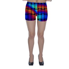 Rainbow Weaving Pattern Skinny Shorts