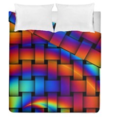 Rainbow Weaving Pattern Duvet Cover Double Side (queen Size)