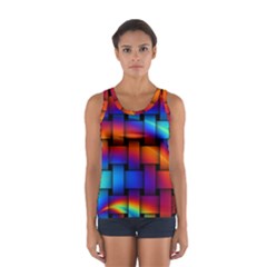 Rainbow Weaving Pattern Women s Sport Tank Top 