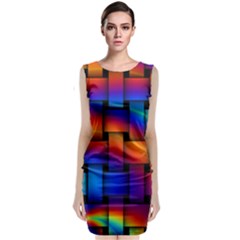 Rainbow Weaving Pattern Classic Sleeveless Midi Dress