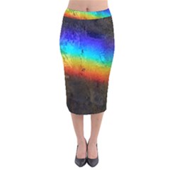 Rainbow Color Prism Colors Velvet Midi Pencil Skirt by Amaryn4rt