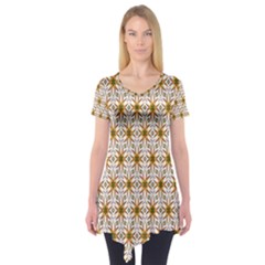 Seamless Wallpaper Background Short Sleeve Tunic 