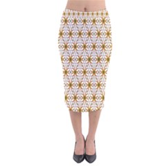 Seamless Wallpaper Background Velvet Midi Pencil Skirt