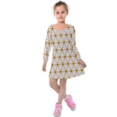 Seamless Wallpaper Background Kids  Long Sleeve Velvet Dress