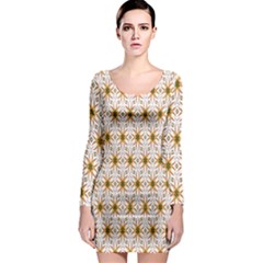 Seamless Wallpaper Background Long Sleeve Bodycon Dress