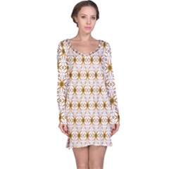 Seamless Wallpaper Background Long Sleeve Nightdress by Amaryn4rt