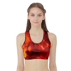 Star Clusters Rosette Nebula Star Sports Bra With Border by Amaryn4rt