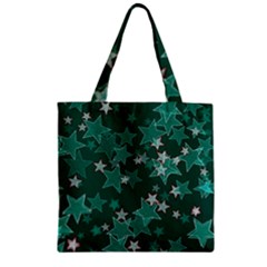 Star Seamless Tile Background Abstract Zipper Grocery Tote Bag by Amaryn4rt