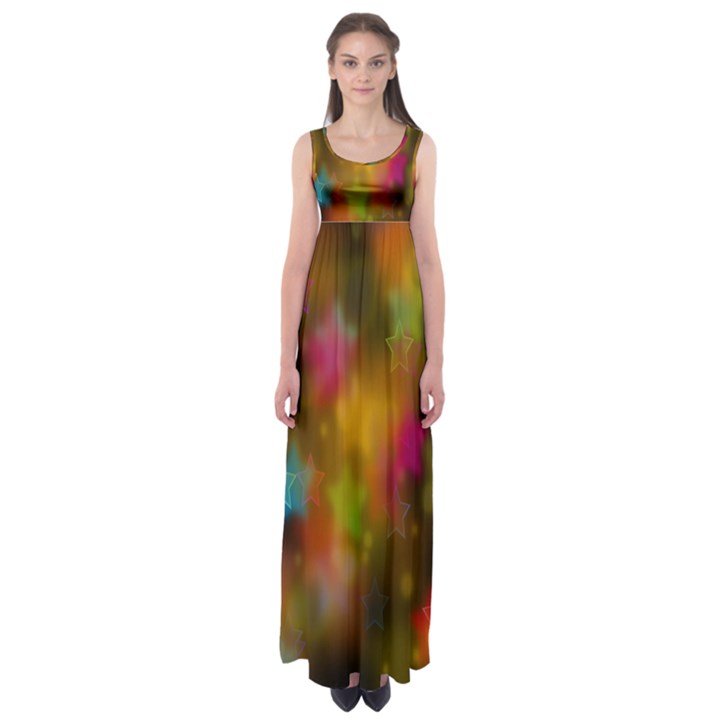 Star Background Texture Pattern Empire Waist Maxi Dress