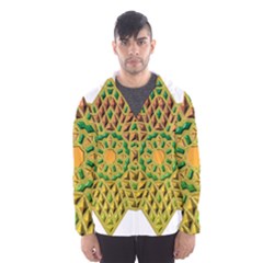 Star Pattern Tile Background Image Hooded Wind Breaker (men)