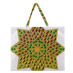 Star Pattern Tile Background Image Zipper Large Tote Bag