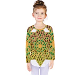 Star Pattern Tile Background Image Kids  Long Sleeve Tee