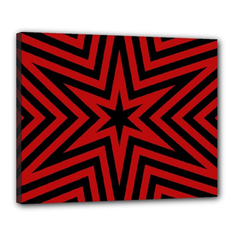 Star Red Kaleidoscope Pattern Canvas 20  X 16  by Amaryn4rt