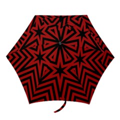 Star Red Kaleidoscope Pattern Mini Folding Umbrellas