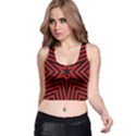 Star Red Kaleidoscope Pattern Racer Back Crop Top View1