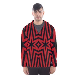 Star Red Kaleidoscope Pattern Hooded Wind Breaker (men)