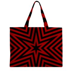 Star Red Kaleidoscope Pattern Zipper Mini Tote Bag