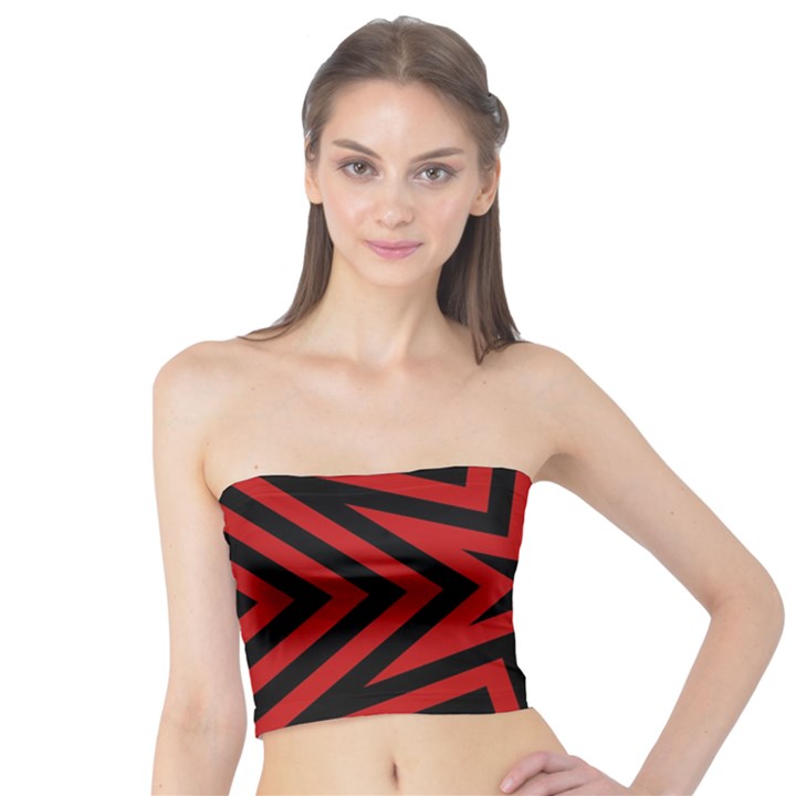 Star Red Kaleidoscope Pattern Tube Top