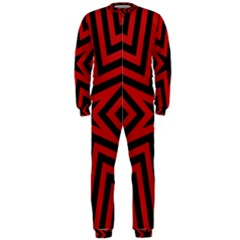 Star Red Kaleidoscope Pattern Onepiece Jumpsuit (men) 