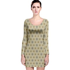 Star Basket Pattern Basket Pattern Long Sleeve Velvet Bodycon Dress