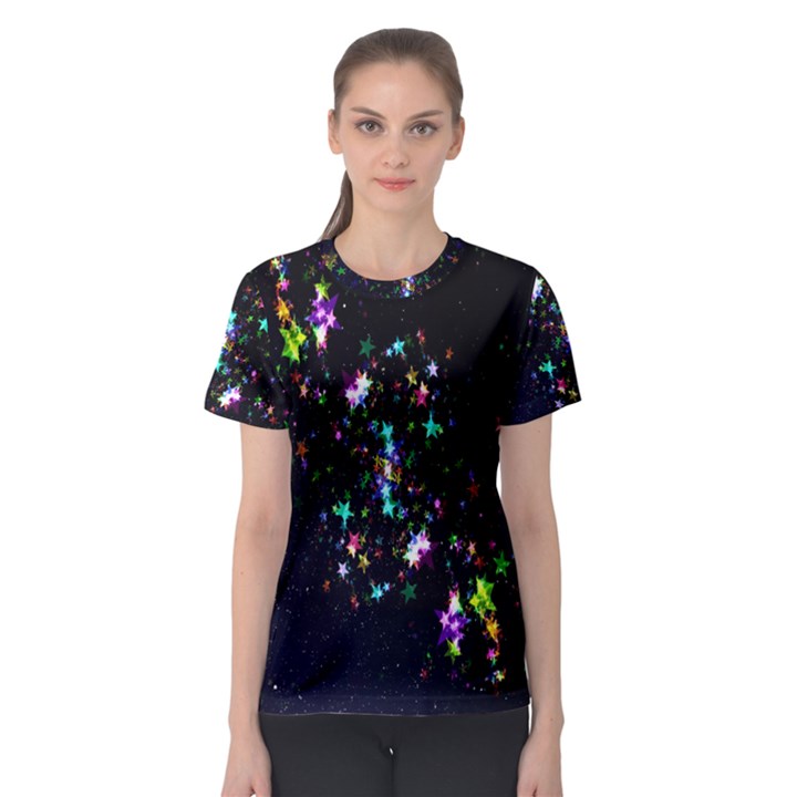 Star Structure Many Repetition Women s Sport Mesh Tee