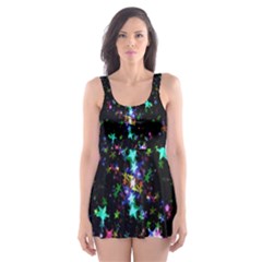 Star Structure Many Repetition Skater Dress Swimsuit