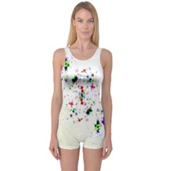 Star Structure Many Repetition One Piece Boyleg Swimsuit