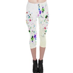 Star Structure Many Repetition Capri Leggings 