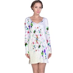 Star Structure Many Repetition Long Sleeve Nightdress by Amaryn4rt