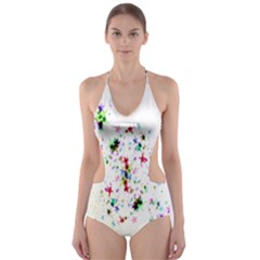 Star Structure Many Repetition Cut-out One Piece Swimsuit by Amaryn4rt