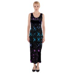 Stars Pattern Seamless Design Fitted Maxi Dress