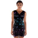 Stars Pattern Seamless Design Wrap Front Bodycon Dress View1