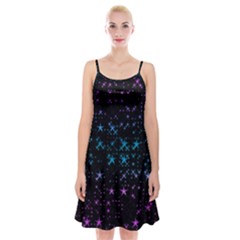 Stars Pattern Seamless Design Spaghetti Strap Velvet Dress