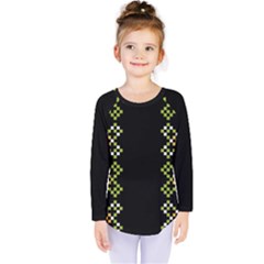 Vintage Pattern Background  Vector Seamless Kids  Long Sleeve Tee