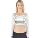 Vintage Pattern Background  Vector Seamless Long Sleeve Crop Top View1