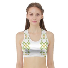 Vintage Pattern Background  Vector Seamless Sports Bra With Border