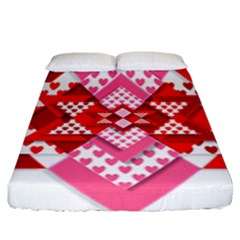 Valentine Heart Love Pattern Fitted Sheet (king Size)